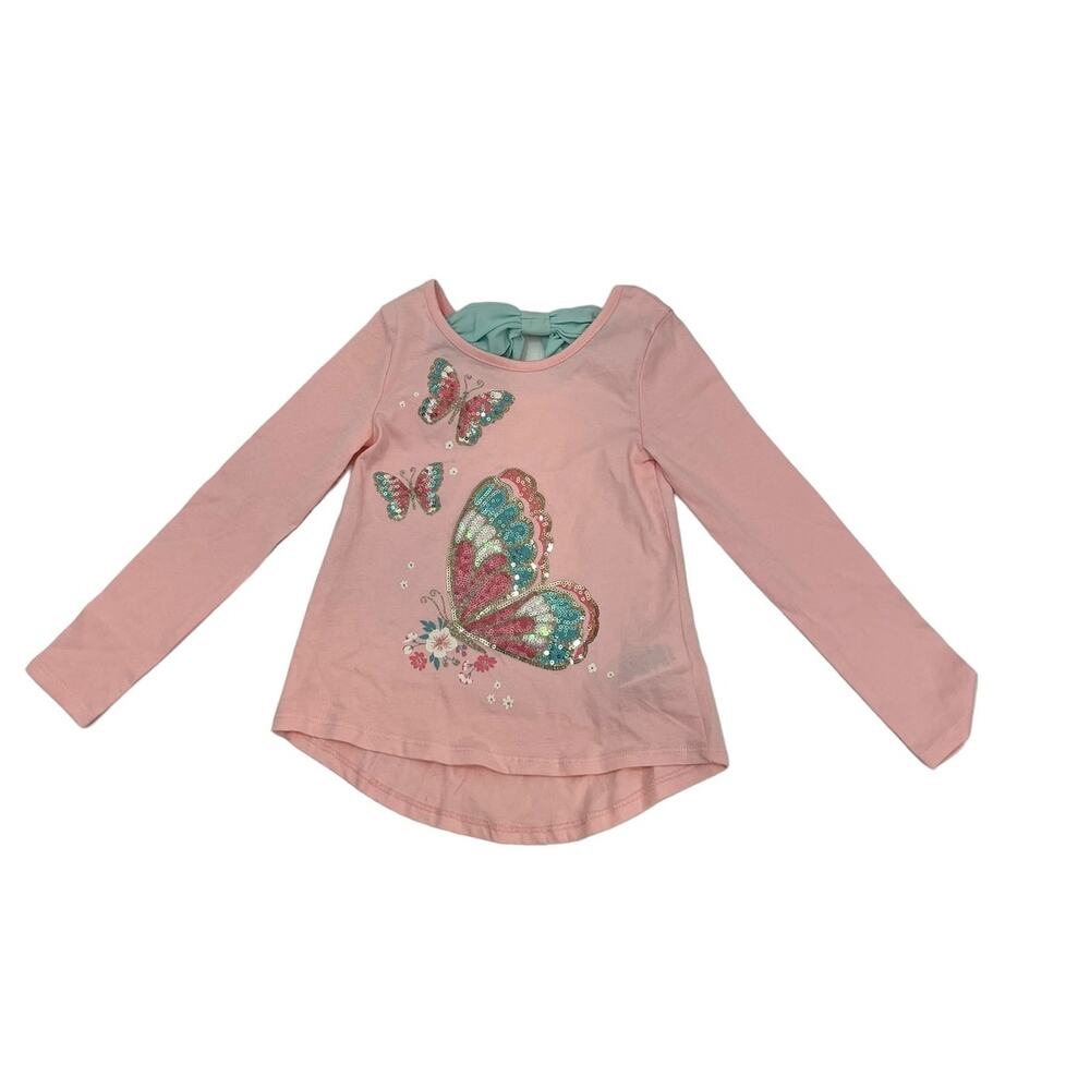 TOMMY HILFIGER Kids Sequin Butterfly Long Sleeve SZ 4T
